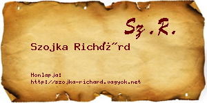 Szojka Richárd névjegykártya