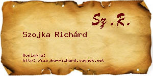 Szojka Richárd névjegykártya